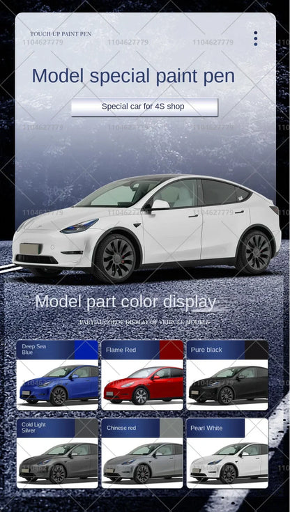 Tesla Paint Repair Pen for 2012-2025 Model 3 Y X S — Car Touch Up Pen Black White Wheel Scratch Repair Agent