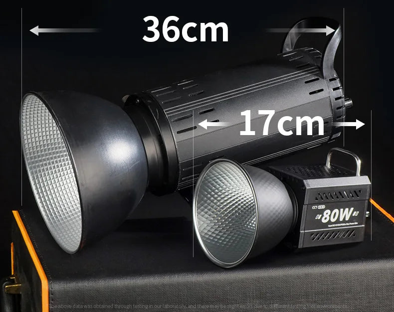 80W Dual Color Temperature COB Photography Light - Professional LED Video Light, Portable Handheld Fill Light with Mini Bowens