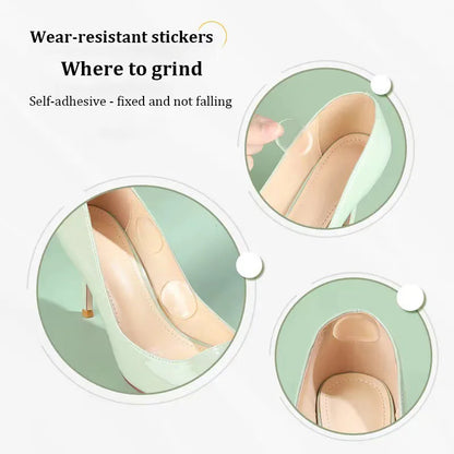 6 Piece Set High-Quality Silicone Gel Heel Stickers - Adhesive Shoe Insole Inserts, Cushion Pads, Foot Care Heel Grips and Liner Protectors