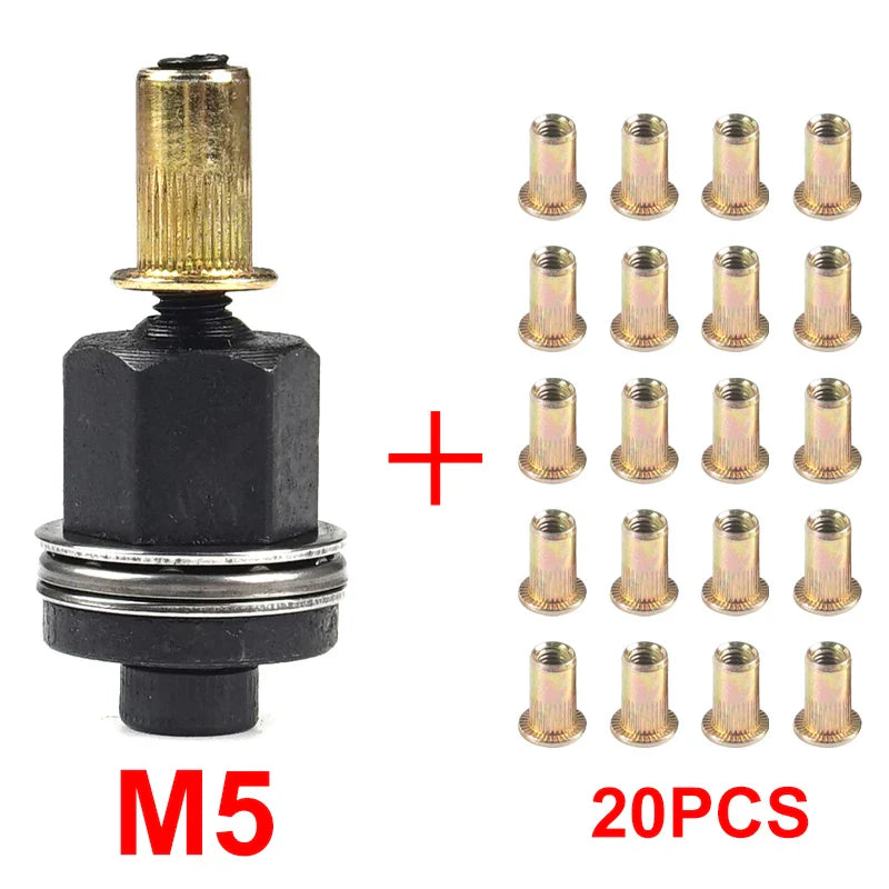 21+1PCS Hand Rivet Nut Tool Set — Manual Riveter for M4-M10 Nuts with Easy Installation Accessories