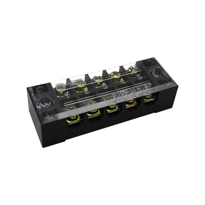 Dual Row Barrier Screw Terminal Block Strip — 600V 15A Wire Connector, 3-20 Position Options