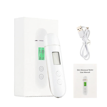 Skin Tester Analyzer - Moisture, Oil Content, Elasticity, and Age Test Meter with Fluorescent Agent Detector