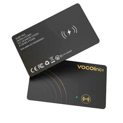 VOCOlinc Wireless Charging Bluetooth Smart Tag — 1/2PCS Global Locator & Item Finder Card, Compatible with Find My (iOS Only)