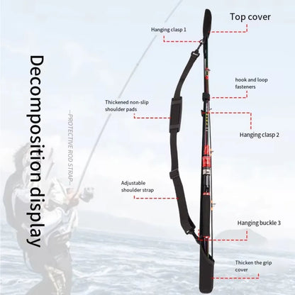 Adjustable Fishing Rod Storage Bag — Portable Shoulder Belt Protector for Reel and Rod, 1-Piece Fishing Accessory