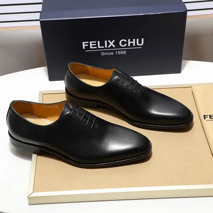 Designer Genuine Leather Men’s Wholecut Oxford Shoes – Luxury Black & Brown Dress Shoes for Business & Formal Wear