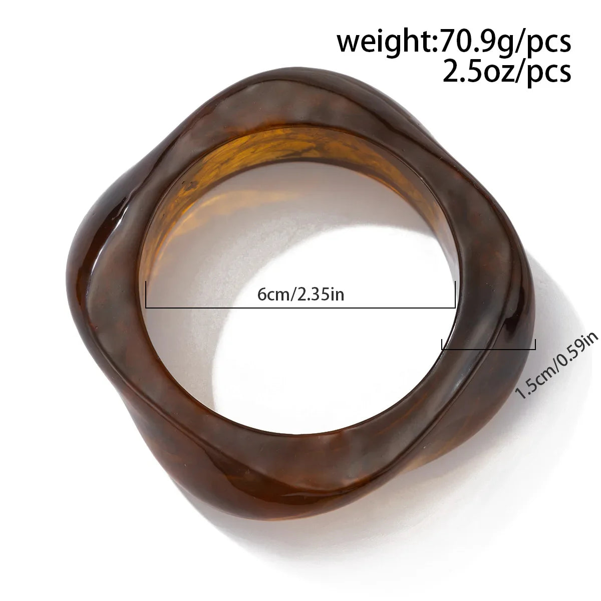 DIEZI Punk Big Geometric Acrylic Bangles – Irregular Wide Hip Hop Bracelets for Women & Men