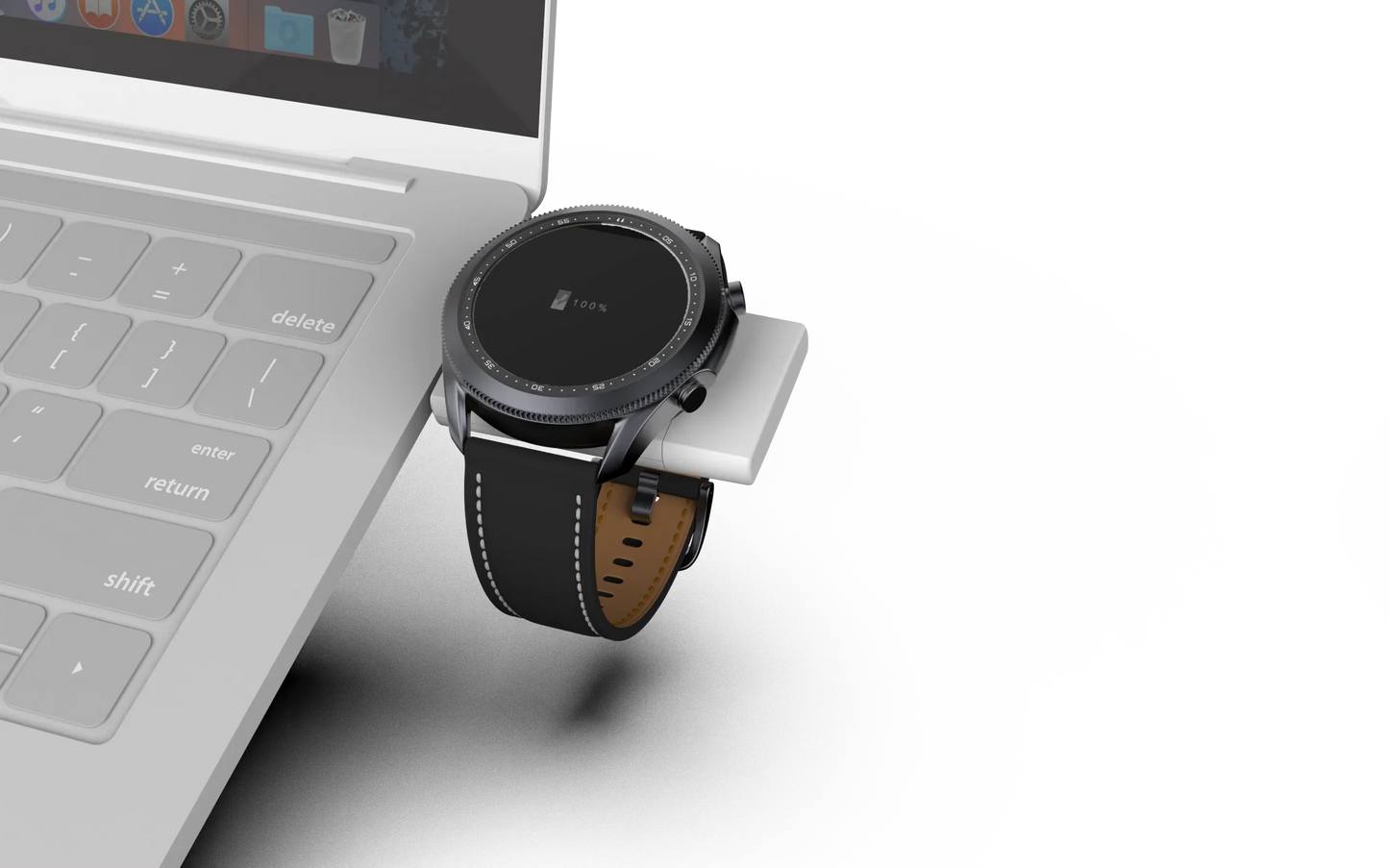 2-in-1 Dual Interface Wireless Charger — Fast Charging Station for Apple Watch 8/7/6/5/SE & Samsung Galaxy Watch 5/4/3/2