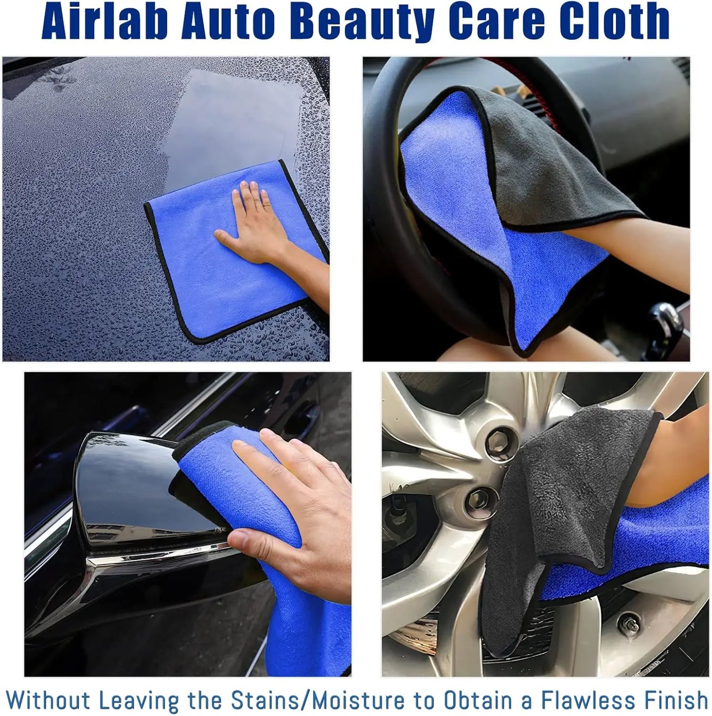 1-4PCS Microfiber Car Wash Towels – Soft, Quick-Drying 500GSM Cloths for Windows, Mirrors & Home Cleaning