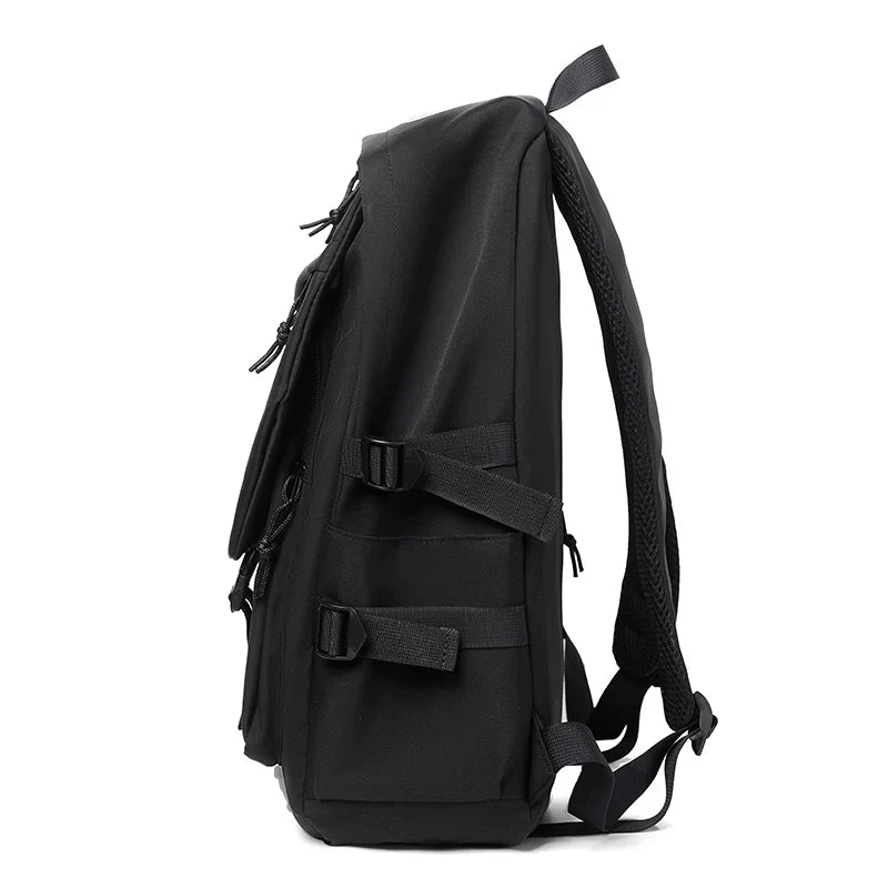 15 Inch Polyester Waterproof Men’s Backpack – Simple, Fashionable Student & Couple Computer Bag