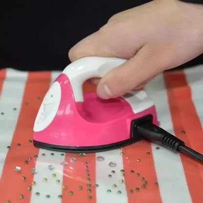 Mini Electric Travel Iron – Portable Craft & Sewing Iron with Mat and Protector for Household Use