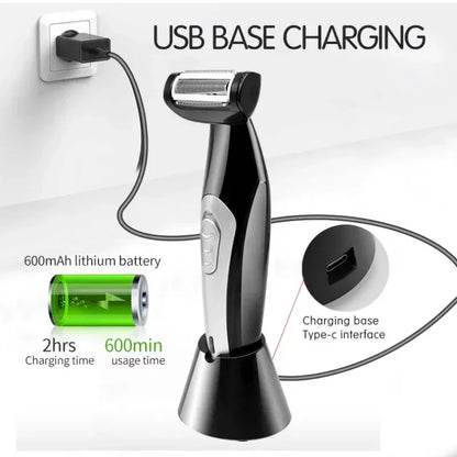 Electric Back Shaver for Men – USB Rechargeable Waterproof Back Hair Trimmer with Extended Handle