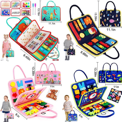 Montessori Busy Board for Toddlers – Sensory Toy for Preschool Learning & Fine Motor Skills, Travel Activities for Boys