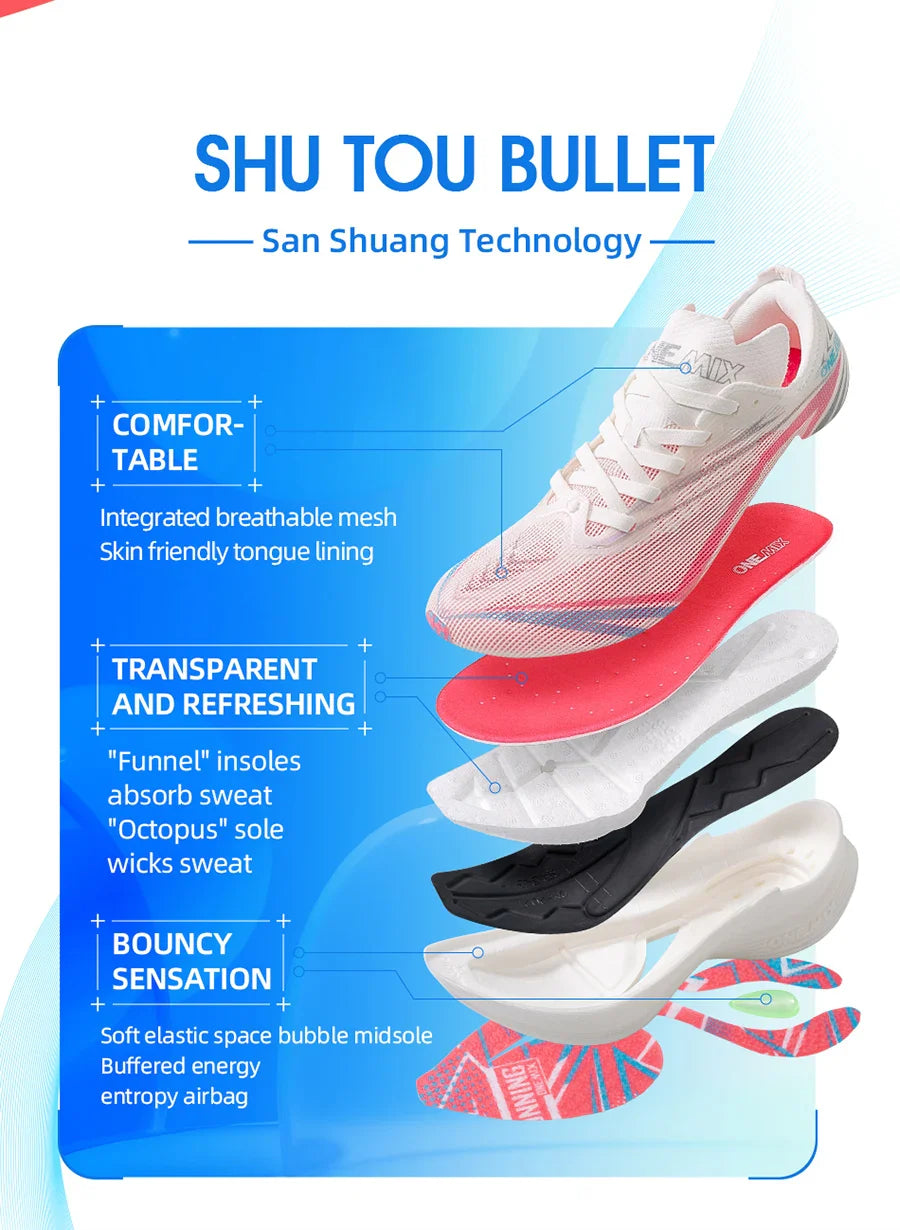 ONEMIX 2025 Carbon Plate Marathon Running Shoes - Ultralight Shock-Absorbing Sneakers with Stable Support