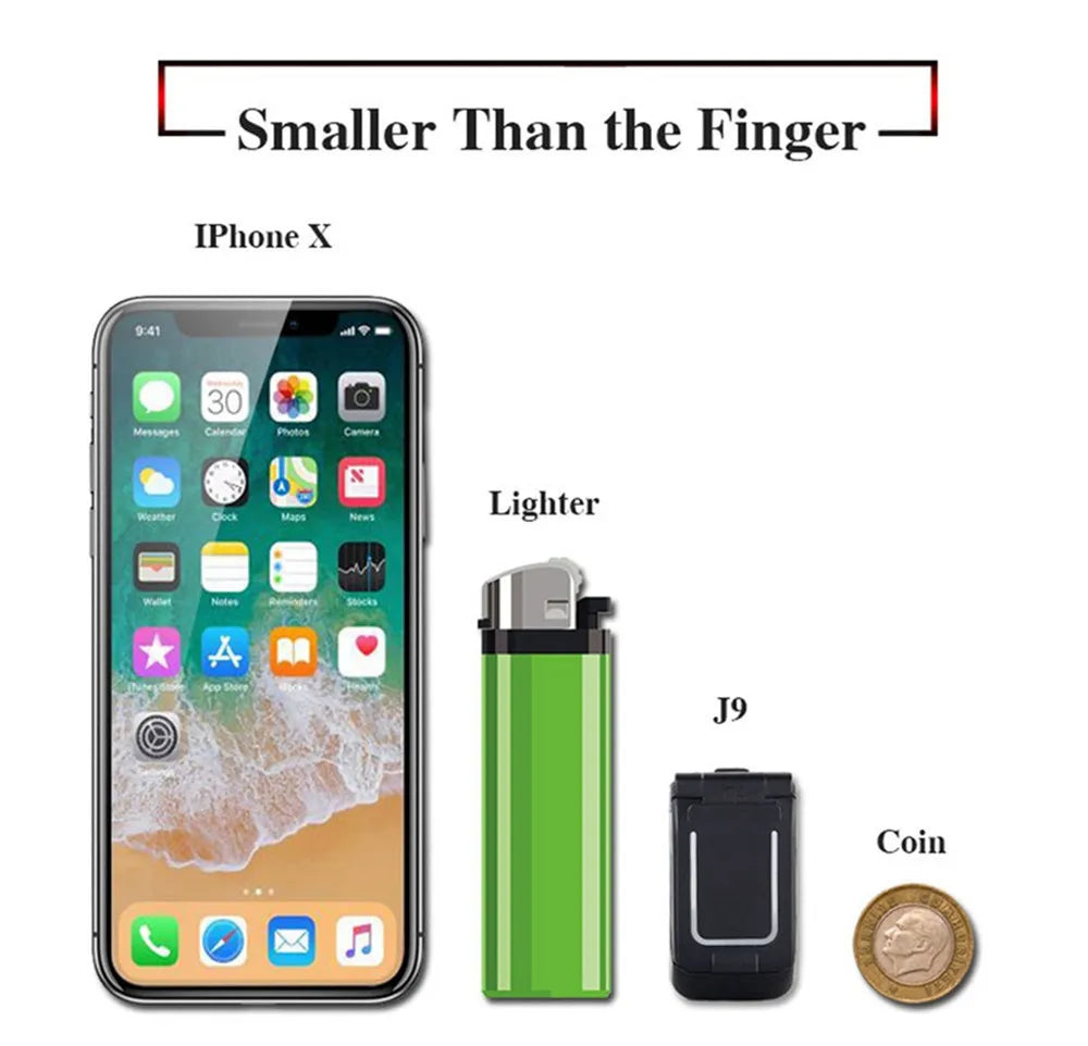 Mini Flip Mobile Phone for Kids – J9 Smallest Clamshell Phone with Bluetooth Dialer & Magic Voice Handsfree Earphone