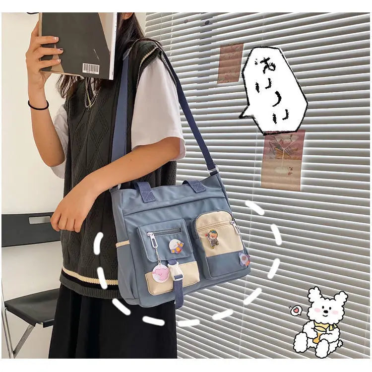 Waterproof Canvas Women’s Handbag – Nylon Shoulder Tote, Oxford Crossbody Messenger Bag for Girls
