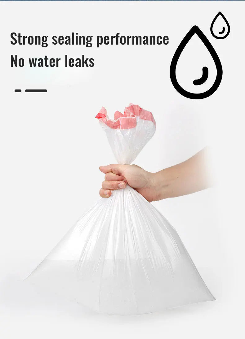 Garbage Bags with Drawstring – Transparent Disposable Bags for Household, Kitchen & Dorm Use, 3 Size Options