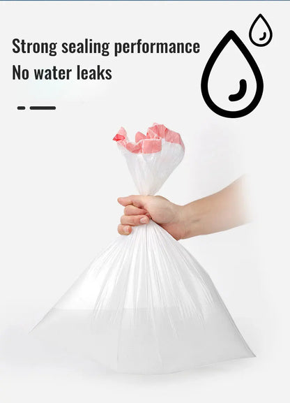 Garbage Bags with Drawstring – Transparent Disposable Bags for Household, Kitchen & Dorm Use, 3 Size Options