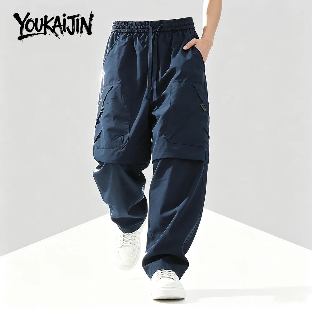 Men’s Harajuku Casual Pants - Loose Fit Elastic Waist Outdoor Walking & Hiking Trousers