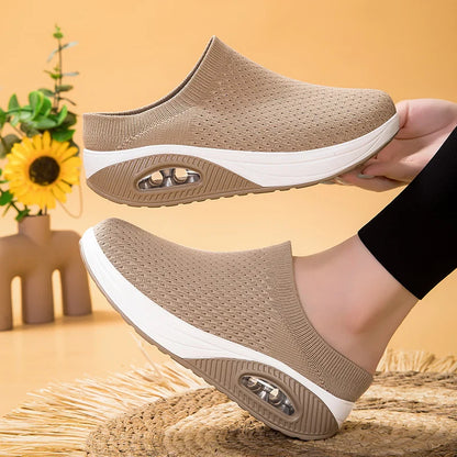Breathable Lightweight Women’s Sneakers – Outdoor Soft Sock Slip-On Tennis Shoes for Women