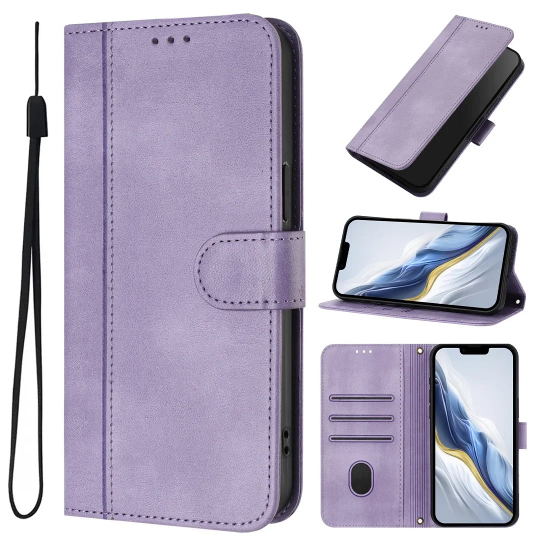 Samsung Galaxy A17 & A07 4G/5G Case - Vintage Leather Flip Wallet Cover with Cash Slots