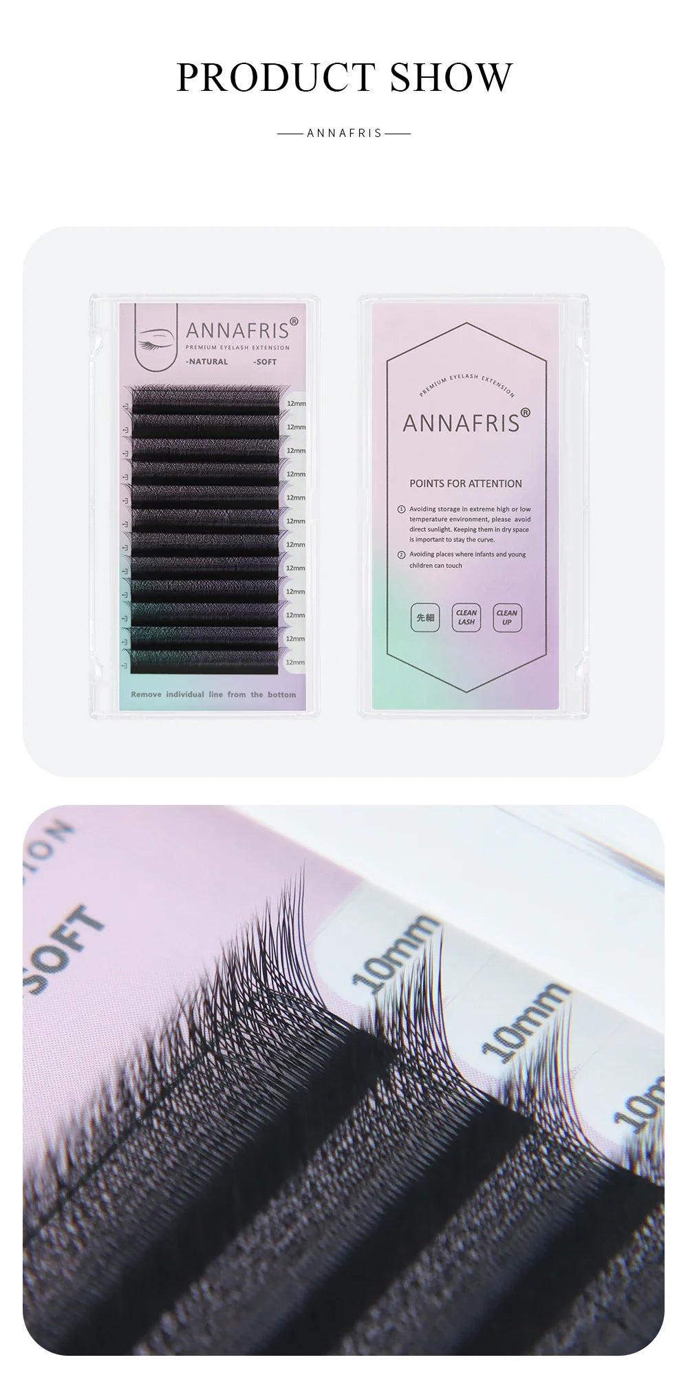 ANNAFRIS Premade Volume Lash Fans – YY 3D 4D 5D W-Shaped Automatic Flowering Mink Eyelash Extensions, Soft & Dense