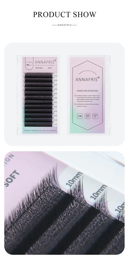ANNAFRIS Premade Volume Lash Fans – YY 3D 4D 5D W-Shaped Automatic Flowering Mink Eyelash Extensions, Soft & Dense