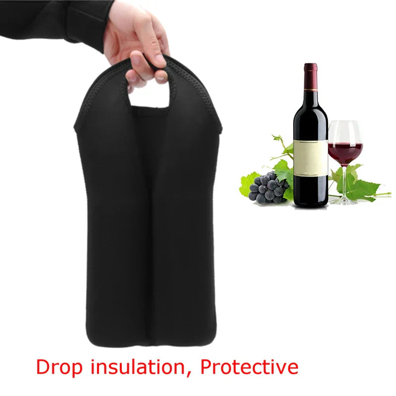 Neoprene Wine Bottle Freezer Bag – Portable Cooler for Carrying 2 Bottles, Perfect for Parties & Bottle Protection
