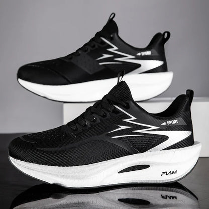 Men’s & Women’s Carbon Plate Running Shoes - Lightweight Breathable Marathon Sneakers with Air Cushion & Non-Slip Sole