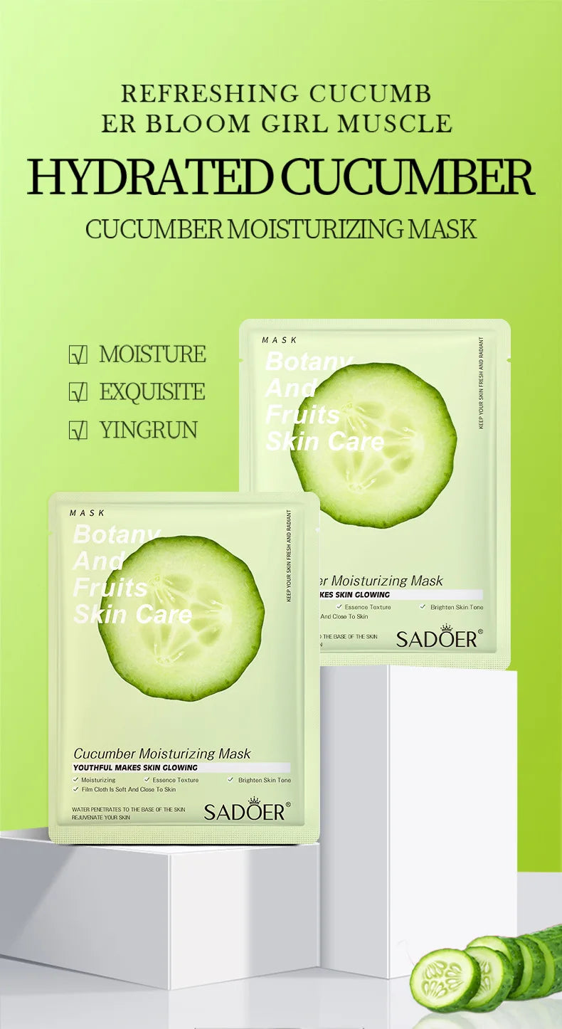 8PCS Natural Plant Facial Masks – Korean Skincare Hydrating, Moisturizing & Firming Face Care Set