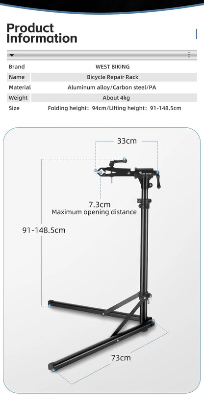 WEST BIKING Foldable Bike Repair & Display Stand – Multipurpose Wall/Floor Rack for Bicycle Storage & Maintenance