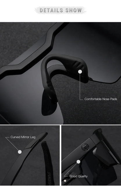 NEW High-Quality Luxury Heat Wave Brand Sunglasses – Square Conjoined Lens Cycling Glasses for Men and Women, UV400 Protection