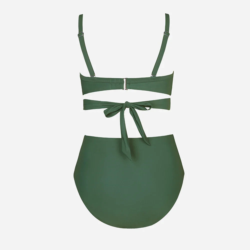 Cupshe Plus Size Wrap Tie High Waist Bikini Set – Women’s Large Size 3XL Two-Piece Swimwear Beach Bathing Suit