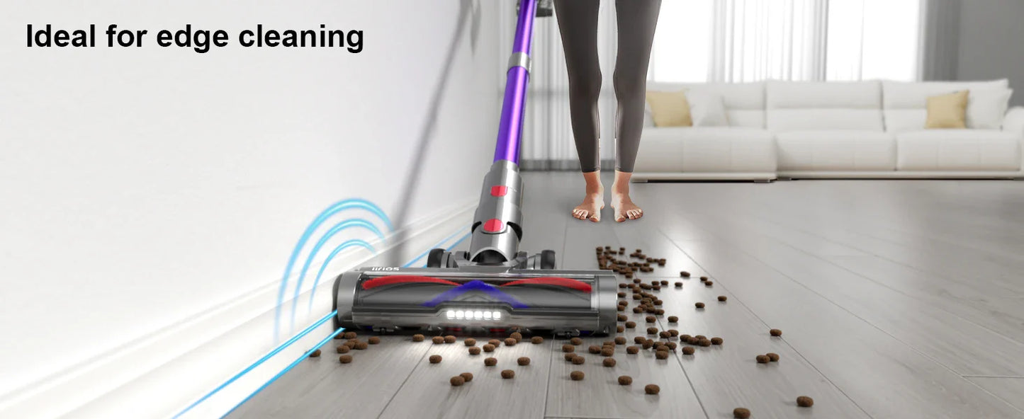 550W Cordless Vacuum Cleaner - 45KPa Suction, 65 Min Runtime, Low Noise, LED Screen, Wall Mount Charging for Home