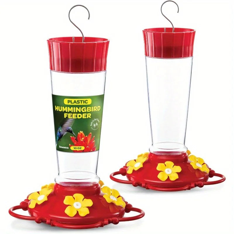 Suspended Hummingbird Feeder – 13.5oz Bird Feeder with Hook and 5 Nectar Feeding Ports