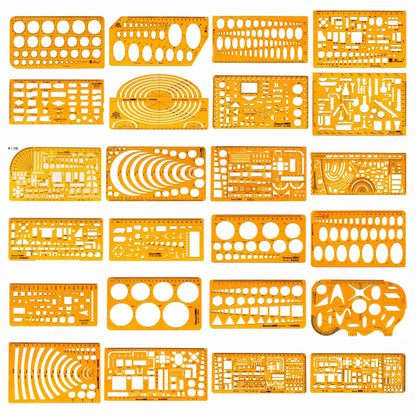Durable Circular Oval Ruler - K Resin Architectural Drafting Template for Drawing and Measuring Furniture Designs