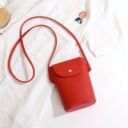 PU Leather Phone Crossbody Bag - Women’s Small Flap Shoulder Purse with Hasp Wallet for Daily Travel & Outdoor Use
