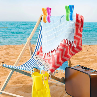 4/8pcs Beach Towel Clips - Heavy Duty Chair Towel Holders & Strong Clothes Pins for Pool, Cruise & Outdoor Use