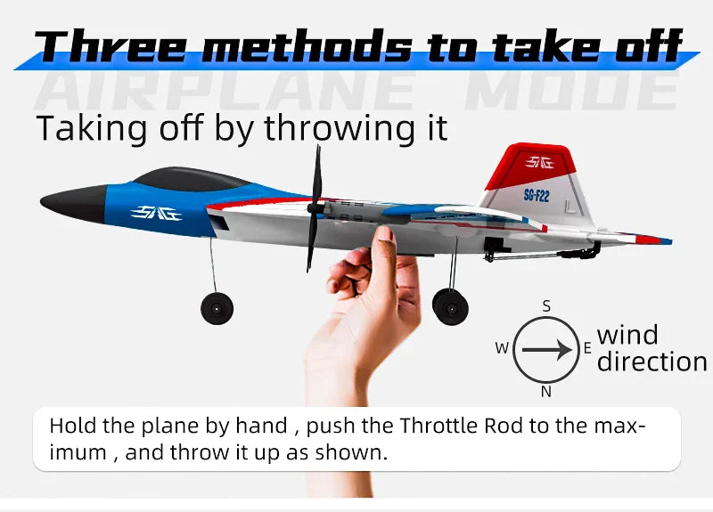 F22 RC Foam Plane – 4-Channel 6G Auto Stabilization with 4K Camera Remote Control Toy