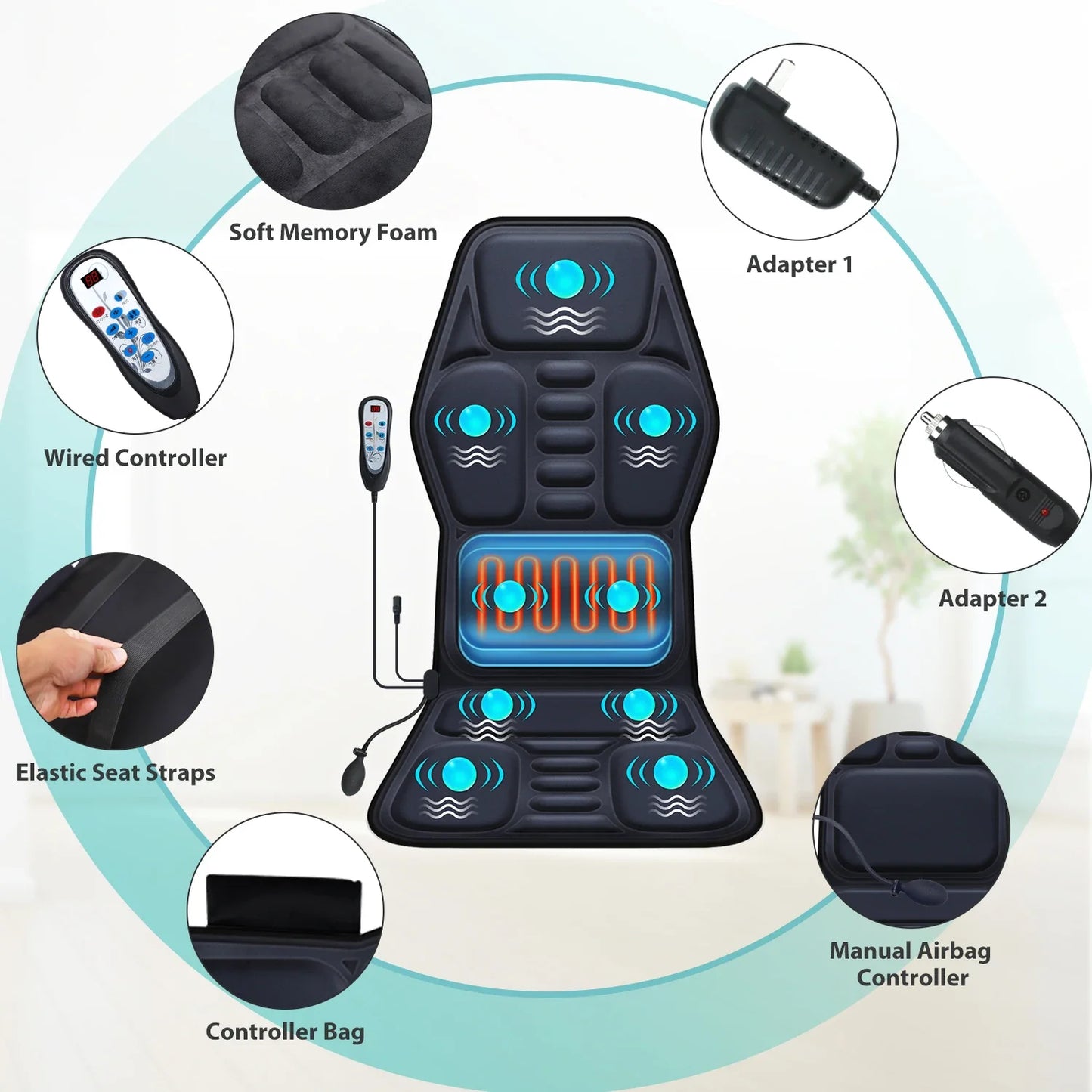 Aiveisi Full Body Electric Massage Mattress | Shiatsu Kneading Heating Massager for Cervical & Back