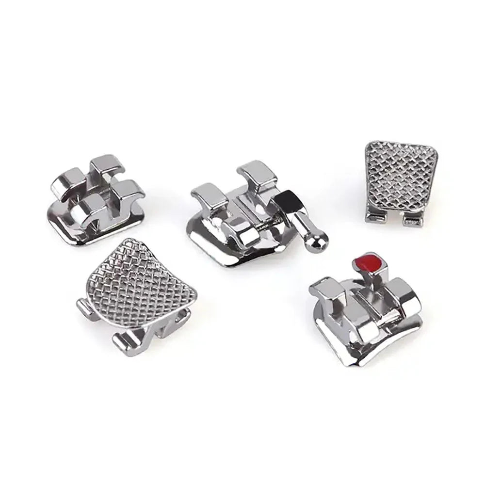 PIORPOY Dental Brackets – 20 Pcs Metal Monoblock Mini Roth MBT 022 with Hooks for Orthodontic Treatment