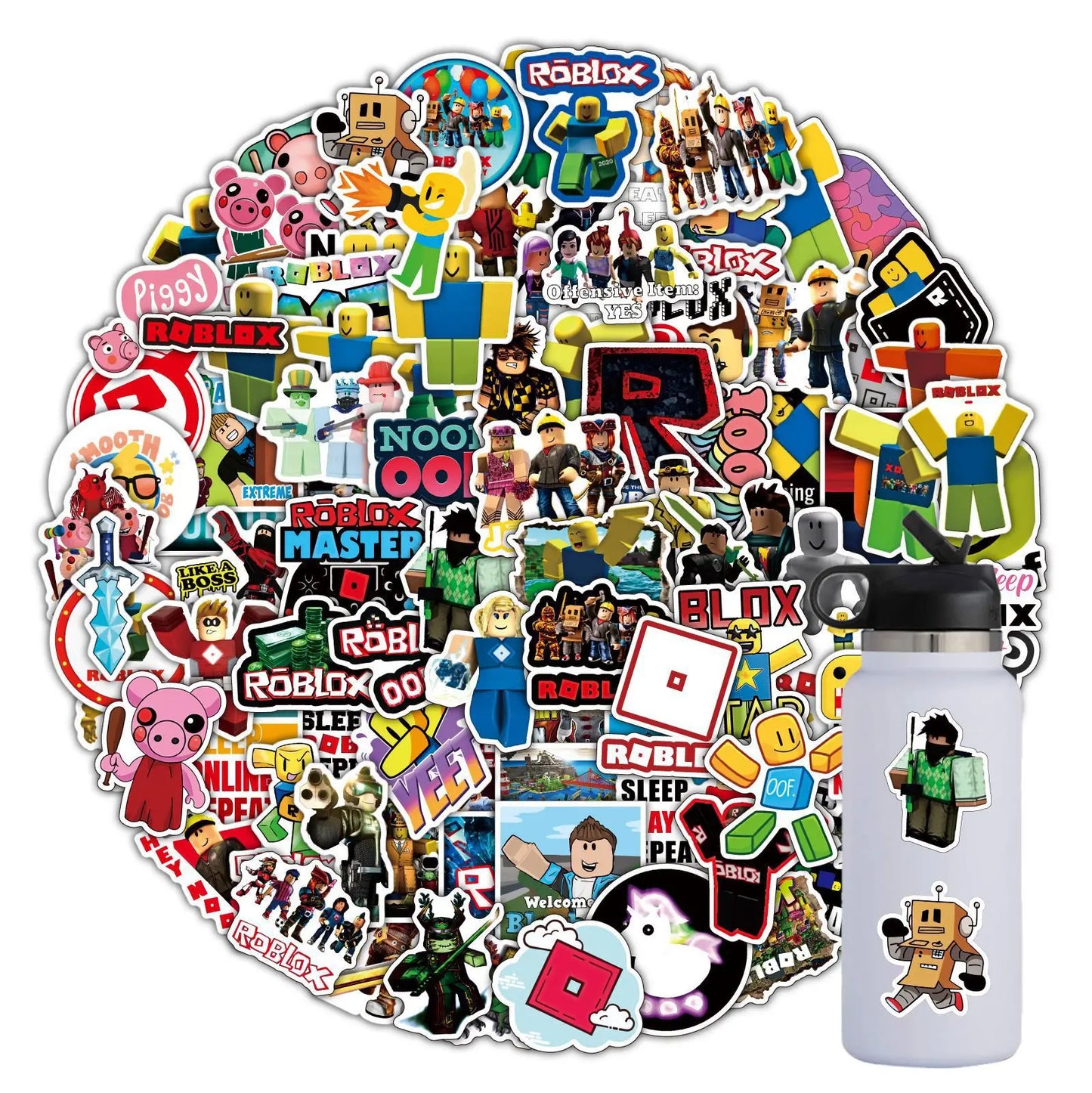 50/100pcs Roblox Cartoon Stickers – Waterproof Game Stickers for Water Cups, Luggage, Notebooks, Scooters, Student Gifts