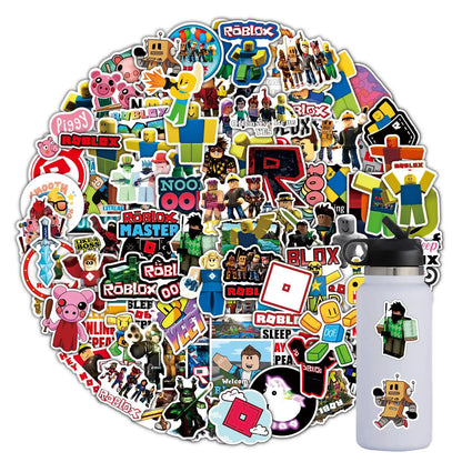 50/100pcs Roblox Cartoon Stickers – Waterproof Game Stickers for Water Cups, Luggage, Notebooks, Scooters, Student Gifts