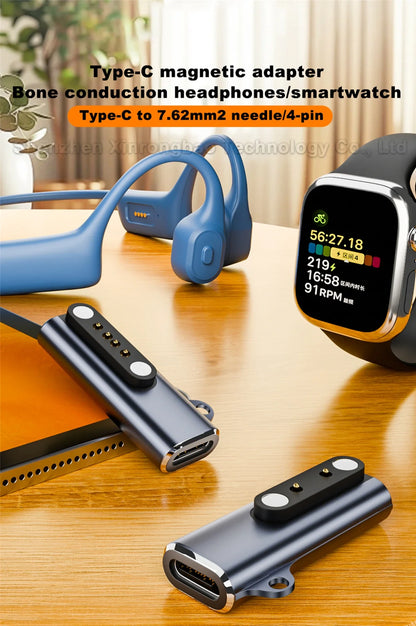 Shokz Bone Conduction Headset & Smartwatch USB-C to 7.62mm 2/4-Pin Magnetic Charging Adapter