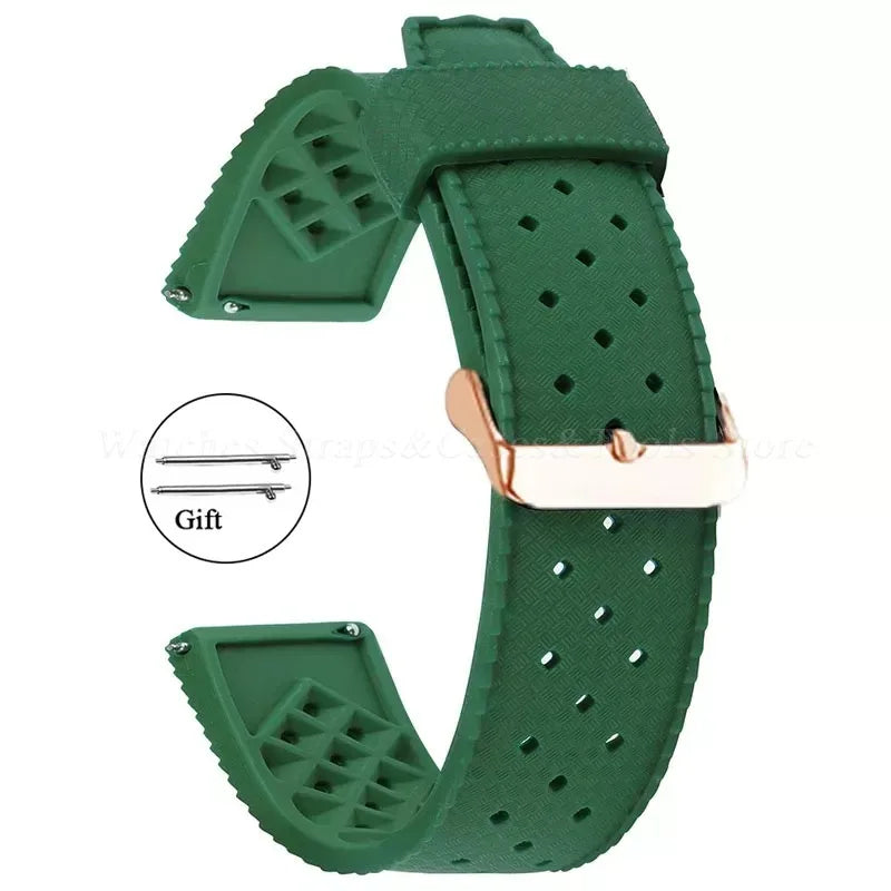 Premium Tropic Silicone Watch Strap – 20mm & 22mm Quick Release Waterproof Rubber Bracelet for Seiko, Oris & Omega