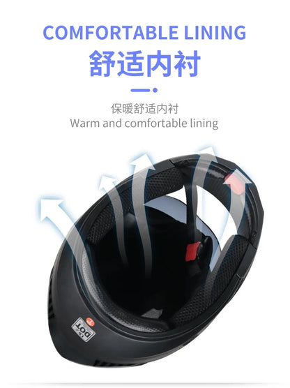 Dual Lens Full Face Motorcycle Helmet - Racing Downhill Motorbike Protective Safety Helmet Gear