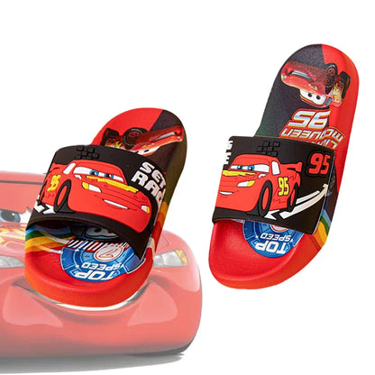 New Summer Kids Cartoon Car Sandals – Soft Sole Anti-Slip Toddler Boys Shoes, All-Season Wearable Slippers
