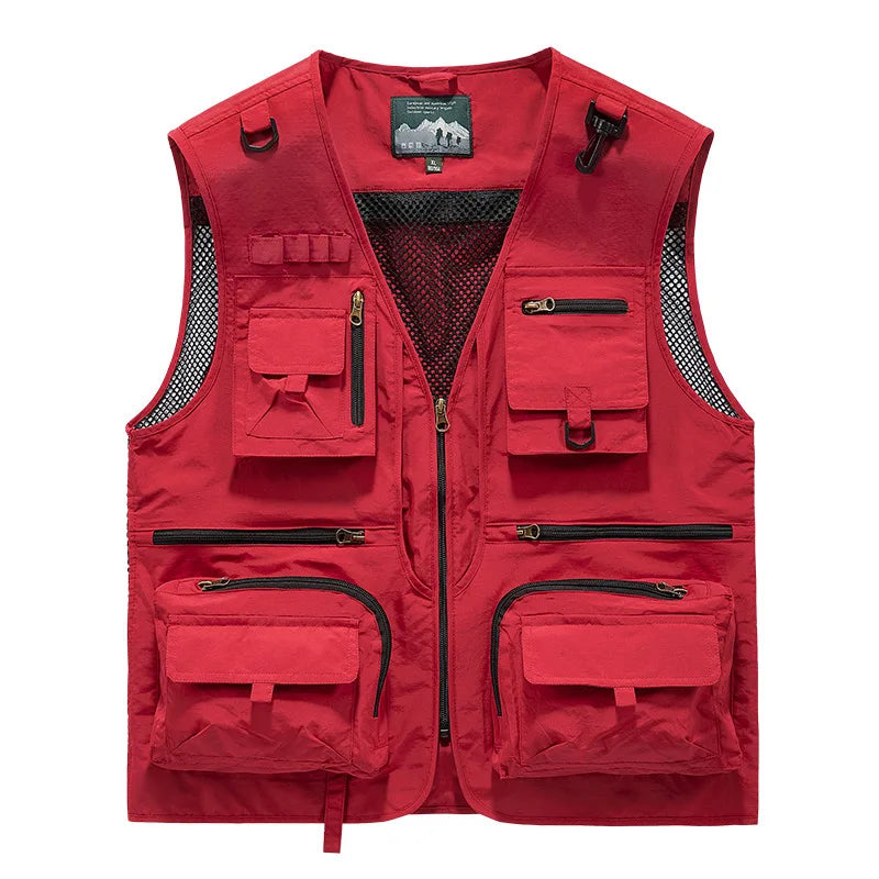 FGKKS Outdoor Leisure Vest Men's - Multi-Pocket Breathable Sports Coat - High-Quality Design for Men's Leisure Activities