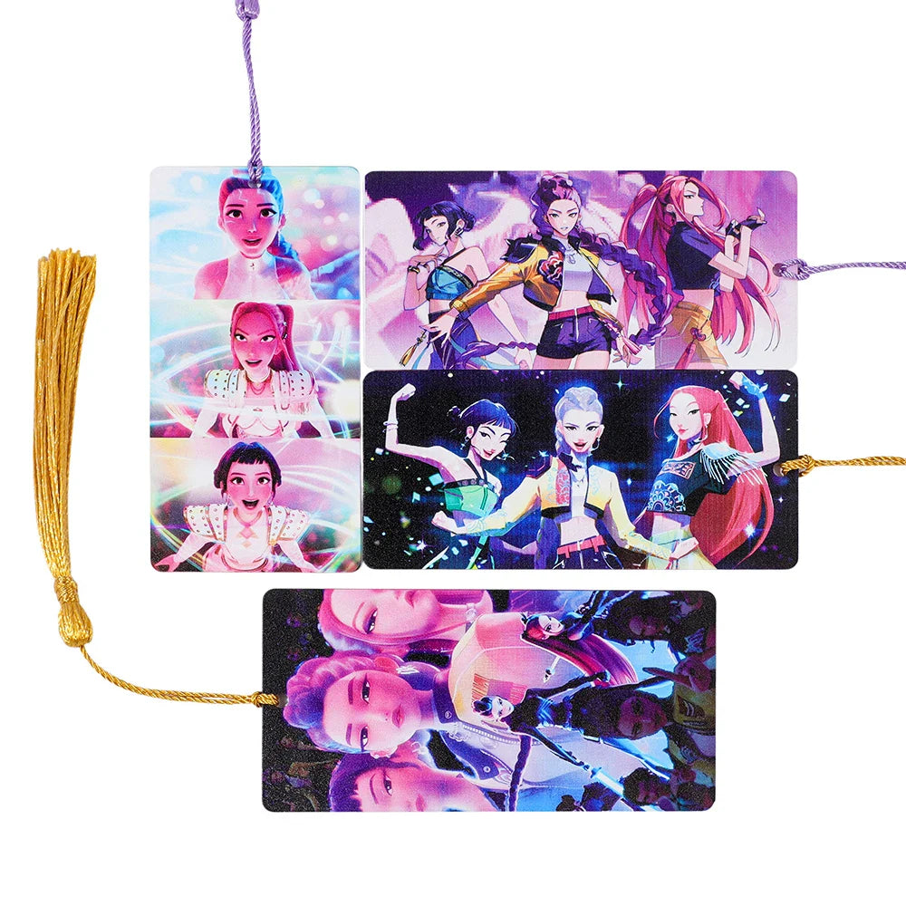 KPop Demon Hunters Huntrix Cartoon Bookmarks – Cute Anime Stationery for Fans & Students