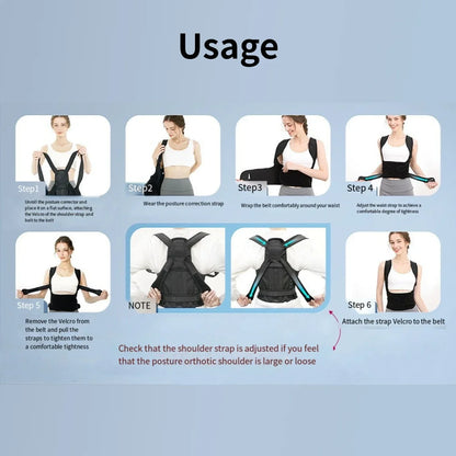 Adjustable Posture Corrector Back Brace – Orthopedic Spinal Support for Men & Women, Comfortable Upper Back Strap