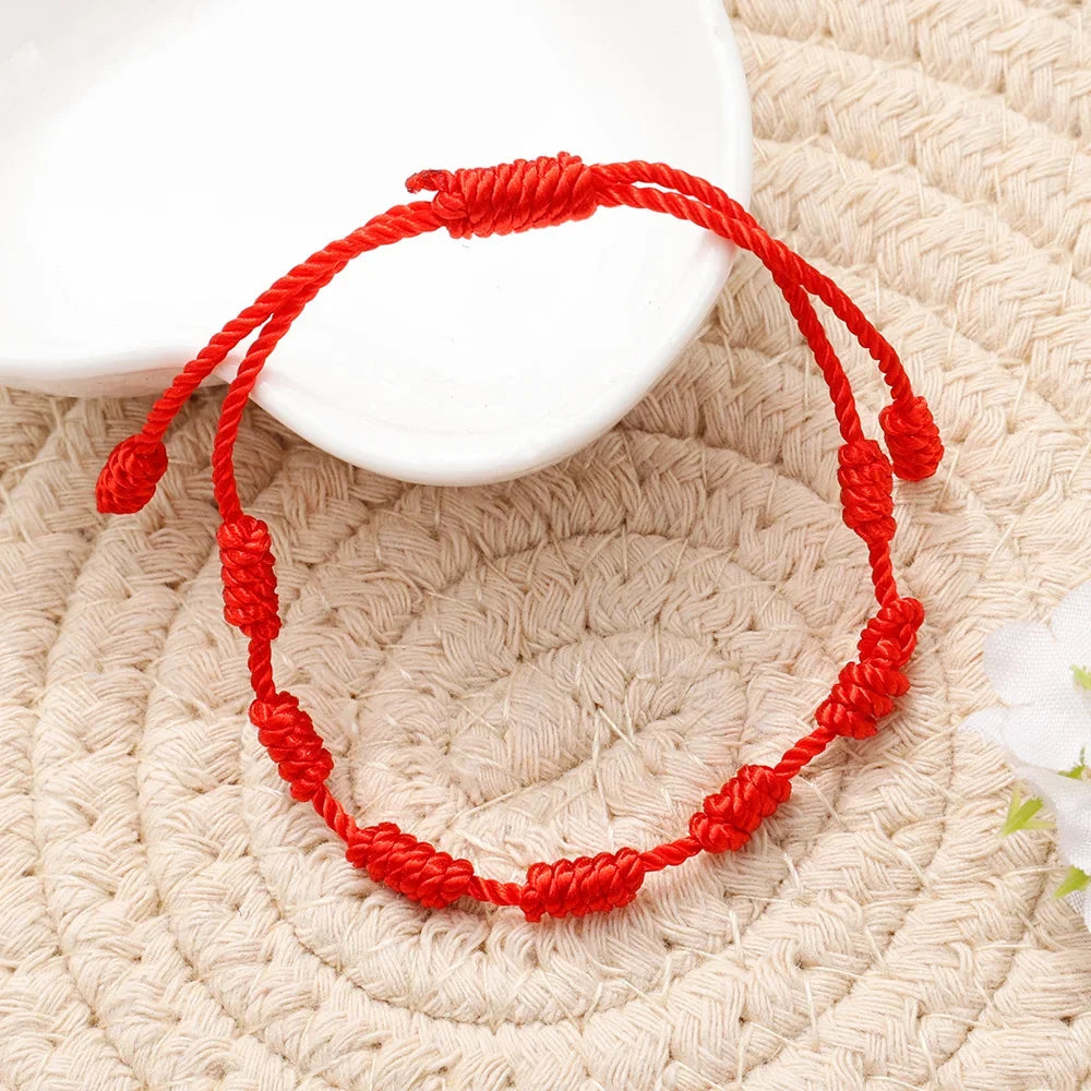 2/10PCS Lucky Red Rope Evil Eye Bracelets – Handmade Protective Wristbands for Men & Women